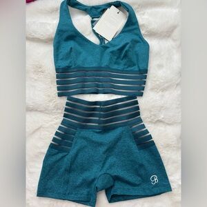 Bombshell sportswear Teal statement set  size S